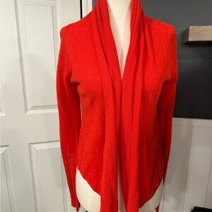 Anthropologie Moth Fiery Red Open Cardigan